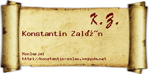 Konstantin Zalán névjegykártya